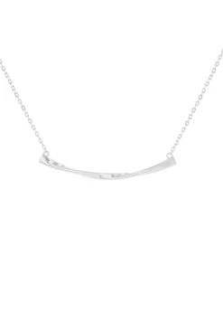 Golden Moments Sterling Silver Twisted-Bar Necklace