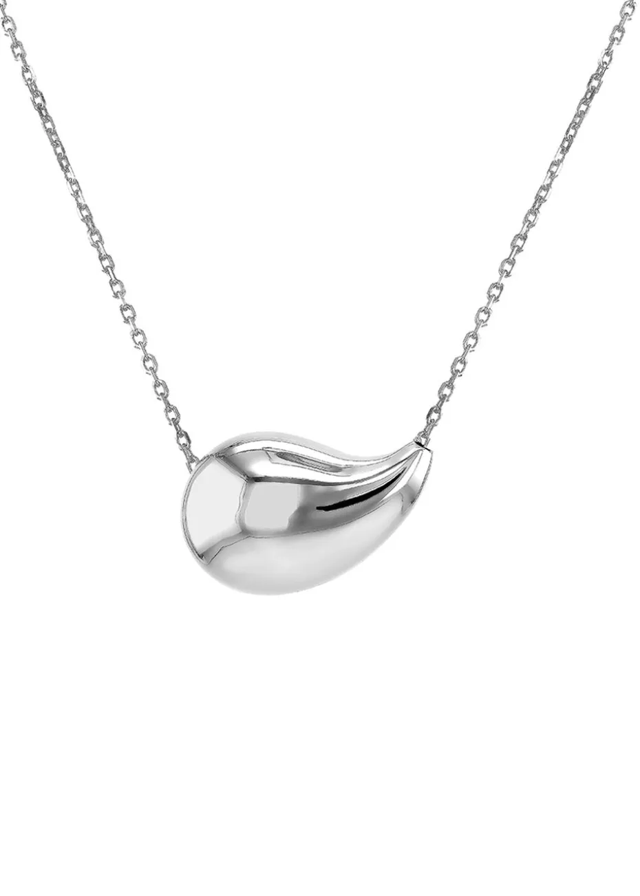 Golden Moments Sterling Silver Electroform Pear Slider Necklace