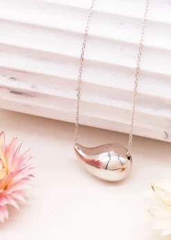 Golden Moments Sterling Silver Electroform Pear Slider Necklace