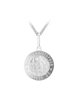 Golden Moments Sterling Silver St. Christopher Travel Necklace