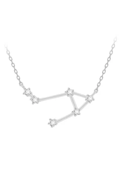 Golden Moments Sterling Silver Libra Star Constellation Necklace