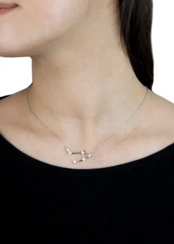 Golden Moments Sterling Silver Libra Star Constellation Necklace