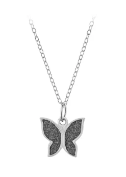 Golden Moments Sterling Silver Stardust Butterfly Necklace