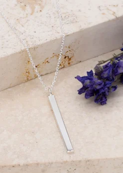 Golden Moments Sterling Silver Vertical-Bar Necklace