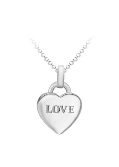 Golden Moments Sterling Silver 'LOVE' Heart Pendant