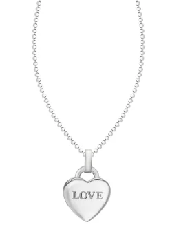 Golden Moments Sterling Silver 'LOVE' Heart Pendant
