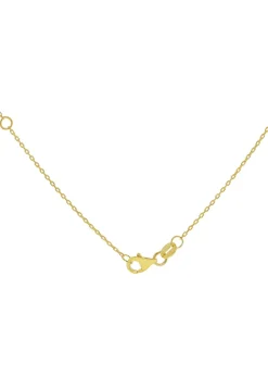 Golden Moments Sterling Silver Gold Plated CZ 'Love' Necklace