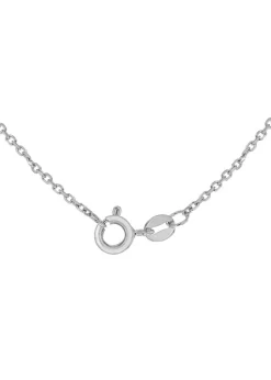 Golden Moments Sterling Silver Rhodium Plated 'I Love You' Pendant