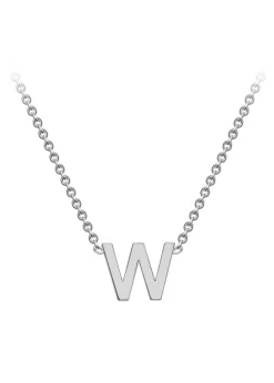 Golden Moments Sterling Silver 'W' Initial  Necklace