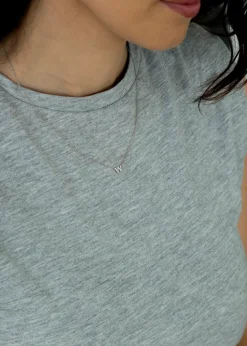 Golden Moments Sterling Silver 'W' Initial Necklace