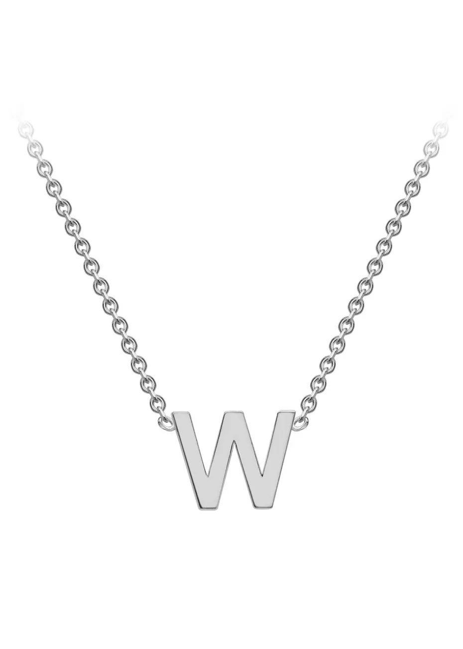 Golden Moments Sterling Silver 'W' Initial Necklace