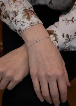 Golden Moments Sterling Silver CZ 'Y' Initial Bracelet