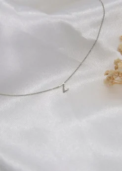 Golden Moments Sterling Silver 'Z' Initial  Necklace