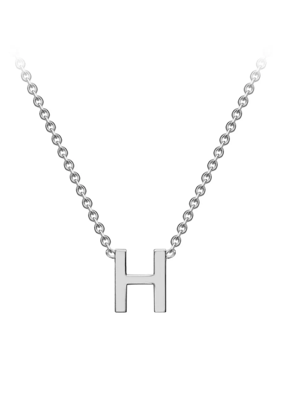 Golden Moments Sterling Silver 'H' Initial Necklace