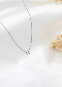 Golden Moments Sterling Silver 'H' Initial Necklace