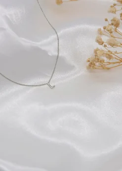 Golden Moments Sterling Silver 'L' Initial  Necklace