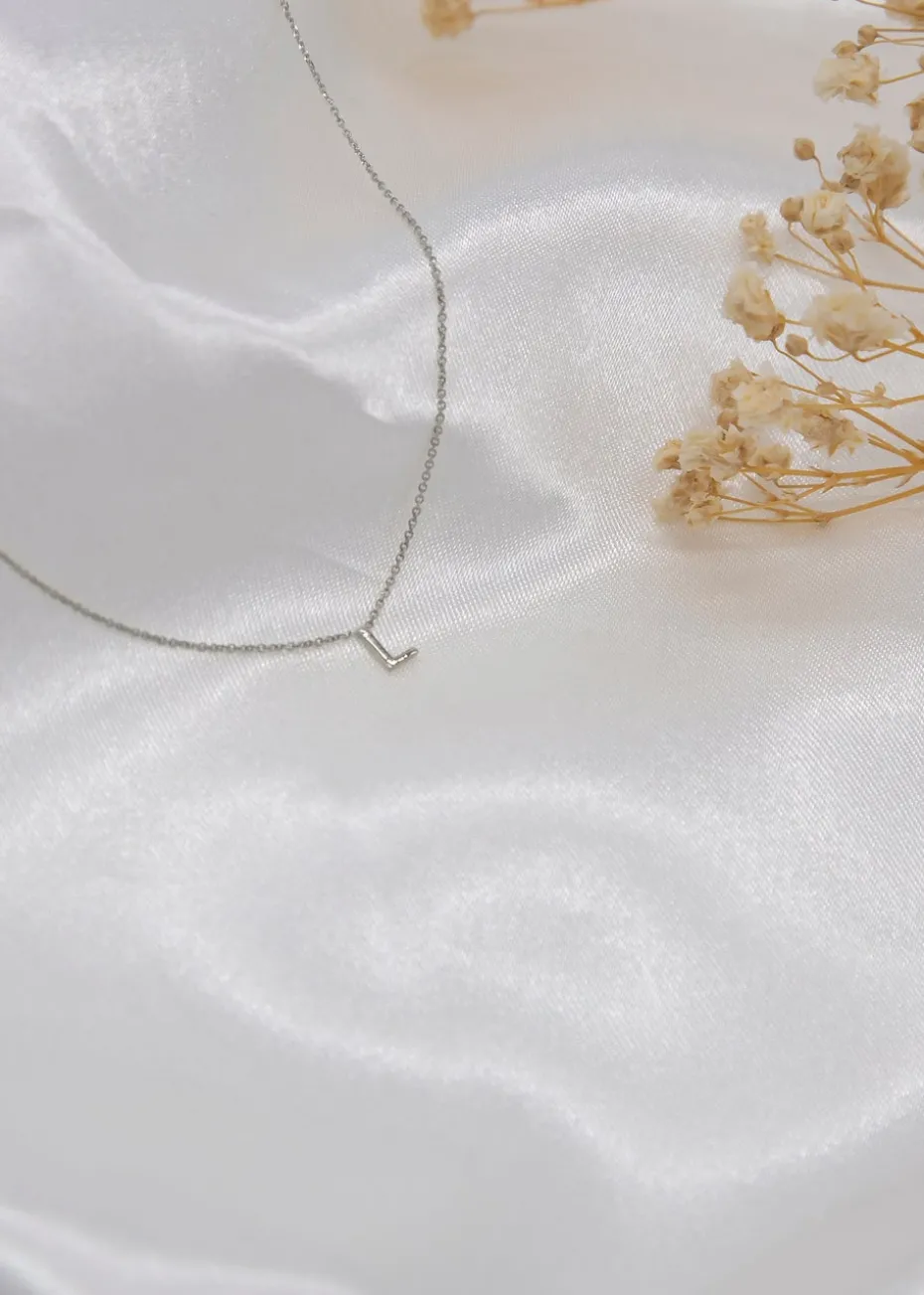 Golden Moments Sterling Silver 'L' Initial Necklace