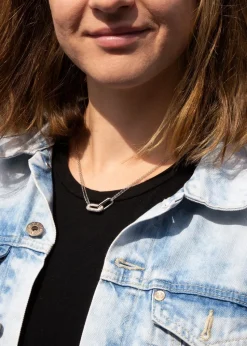 Golden Moments Sterling Silver CZ Chain Link Necklace