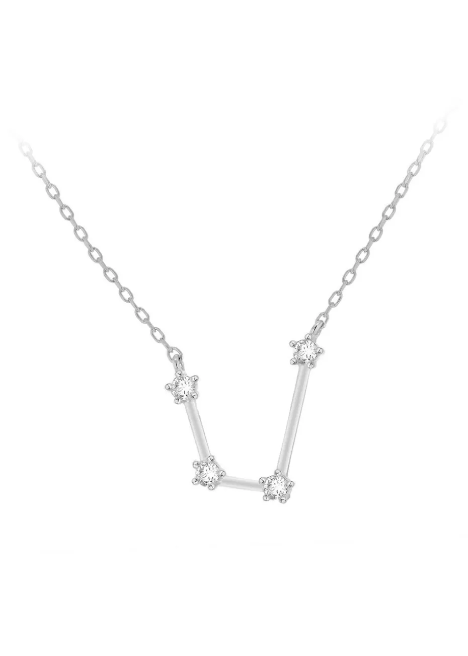 Golden Moments Sterling Silver Aquarius Star Constellation Necklace