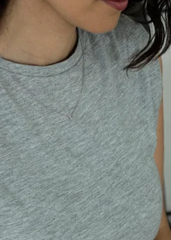 Golden Moments Sterling Silver 'T' Initial  Necklace