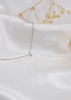 Golden Moments Sterling Silver 'T' Initial  Necklace