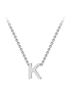 Golden Moments Sterling Silver 'K' Initial Necklace