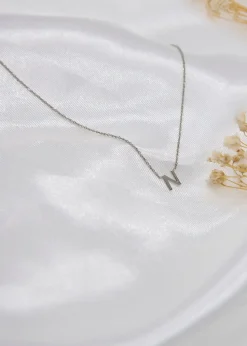 Golden Moments Sterling Silver Diamond 'H' Initial Necklace