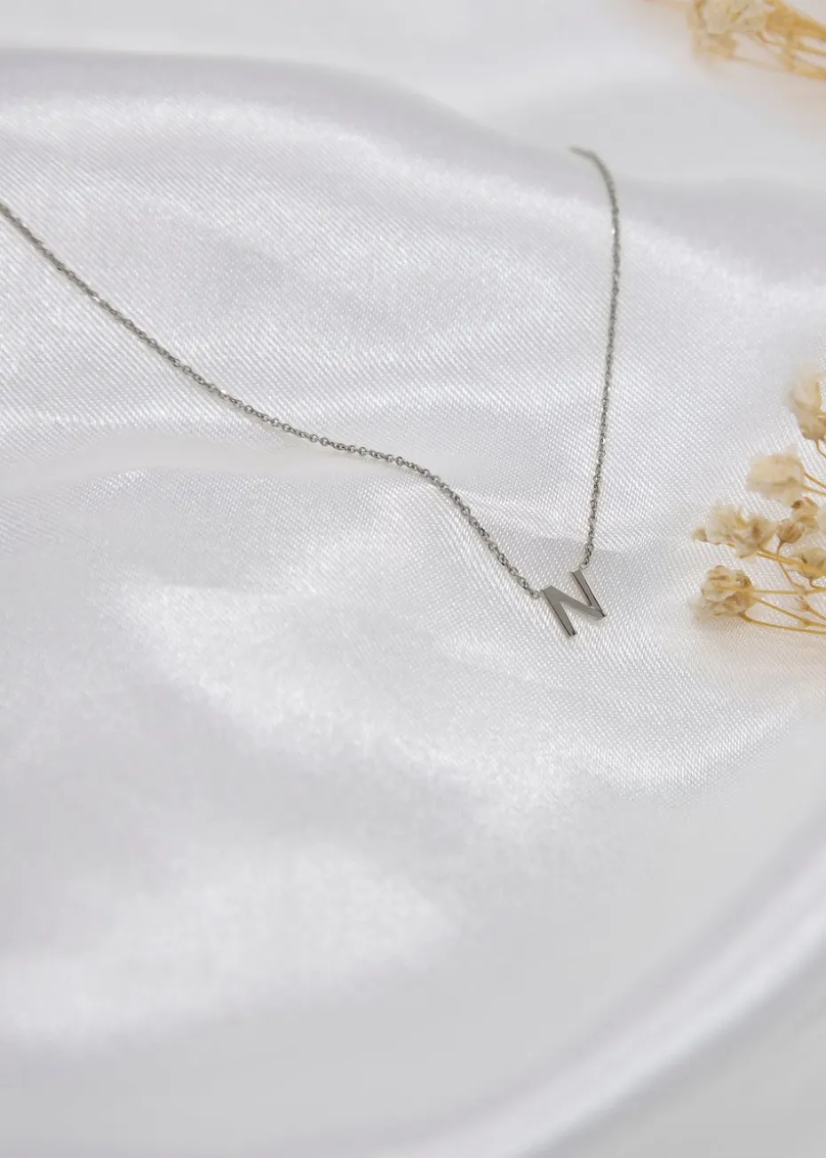 Golden Moments Sterling Silver Diamond 'H' Initial Necklace