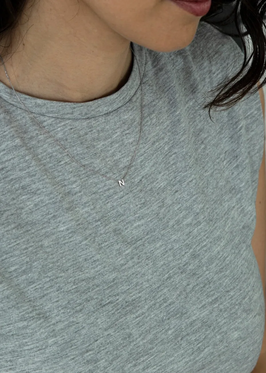 Golden Moments Sterling Silver Diamond 'H' Initial Necklace