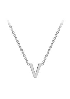 Golden Moments Sterling Silver CZ 'V' Initial Bracelet