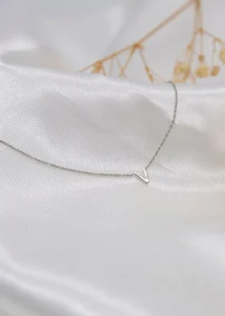 Golden Moments Sterling Silver CZ 'V' Initial Bracelet