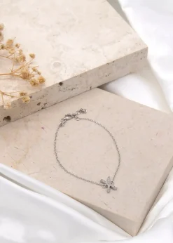 Golden Moments Sterling Silver CZ 'X' Initial Bracelet