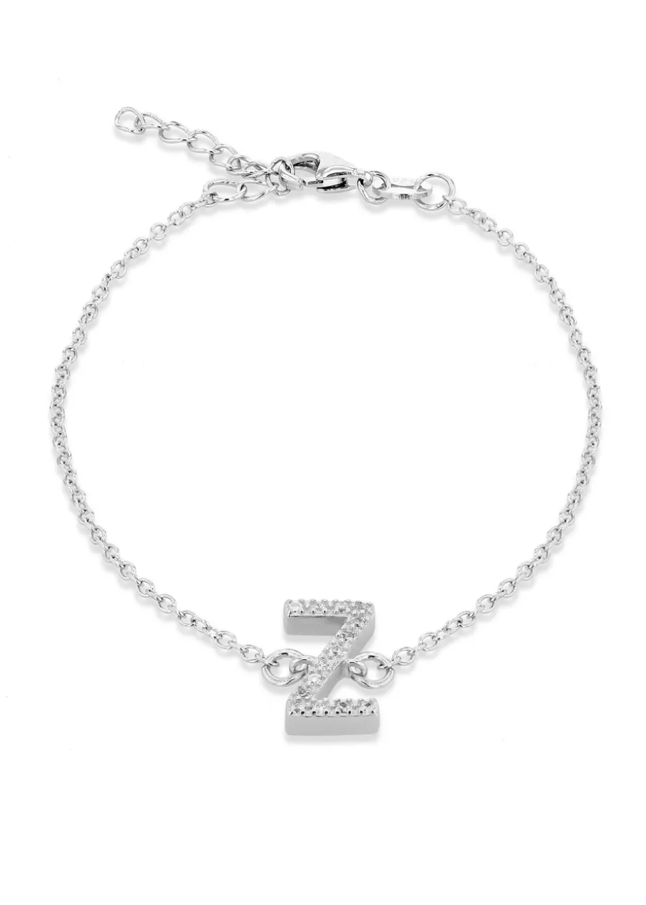 Golden Moments Sterling Silver Diamond 'E' Initial Necklace