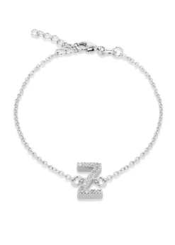 Golden Moments Sterling Silver Diamond 'E' Initial Necklace