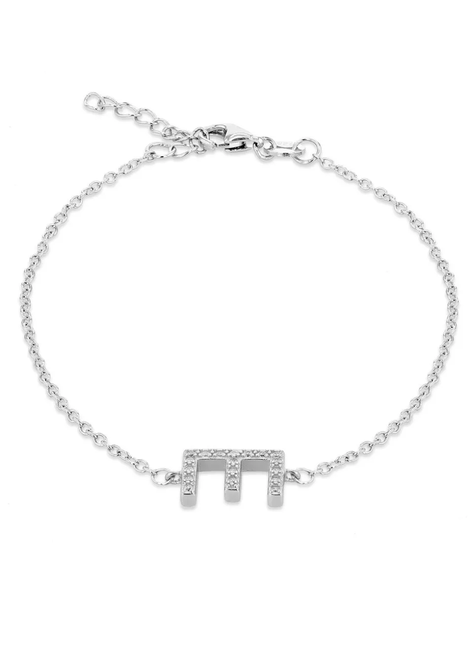 Golden Moments Sterling Silver 'P' Initial Necklace