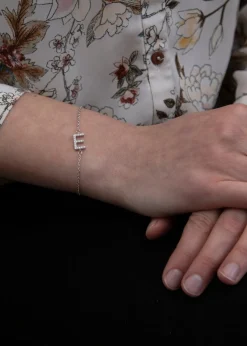 Golden Moments Sterling Silver 'P' Initial Necklace