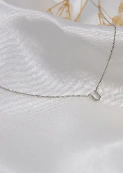 Golden Moments Sterling Silver 'F' Initial  Necklace