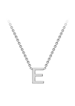 Golden Moments Sterling Silver 'E' Initial  Necklace