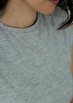 Golden Moments Sterling Silver 'E' Initial  Necklace