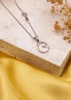 Golden Moments Sterling Silver Diamond 'C' Initial Necklace
