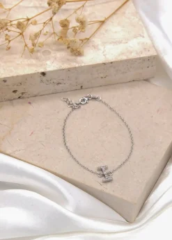 Golden Moments Sterling Silver Diamond 'T' Initial Necklace