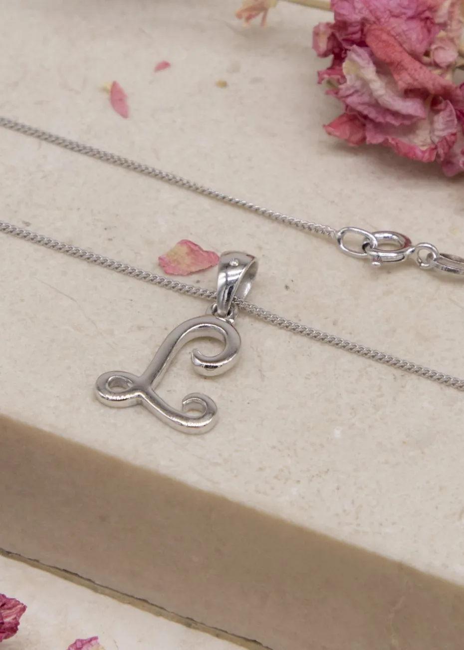 Golden Moments Sterling Silver Diamond 'Q' Initial Necklace