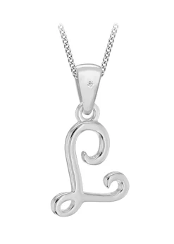 Golden Moments Sterling Silver Diamond 'Q' Initial Necklace