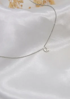 Golden Moments Sterling Silver 'O' Initial  Necklace