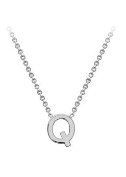 Golden Moments Sterling Silver 'Q' Initial Necklace