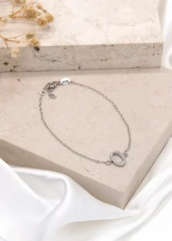 Golden Moments Sterling Silver Rectangle White CZ Ring