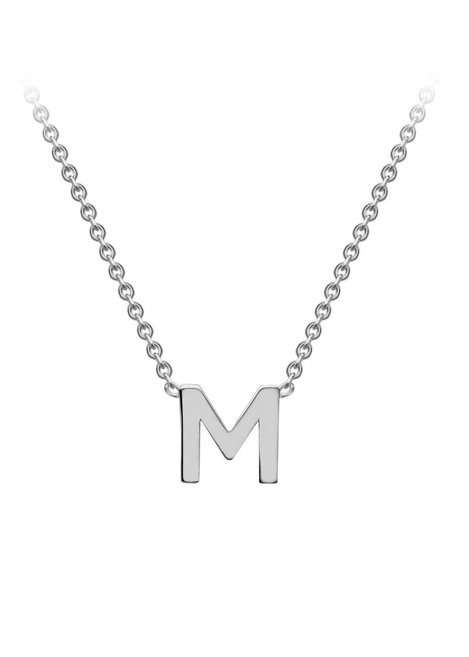 Golden Moments Sterling Silver 'M' Initial Necklace
