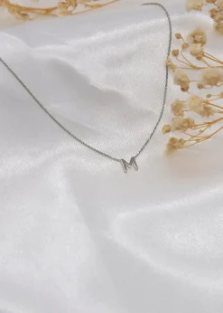 Golden Moments Sterling Silver 'M' Initial Necklace