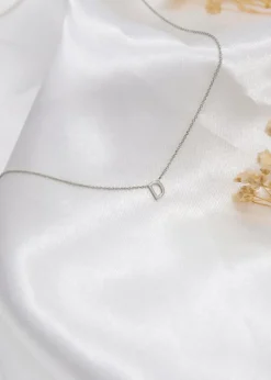 Golden Moments Sterling Silver 'D' Initial Necklace