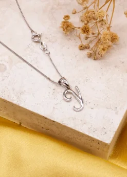 Golden Moments Sterling Silver Diamond 'Y' Initial Necklace